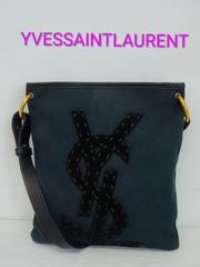 イヴサンローラン カハラ ショルダーバッグ YSL キャンバス レザー