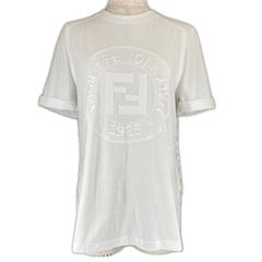 希少‼️FENDI JEANS ロゴ総柄 シースルー 半袖Tシャツヴィテージ90S