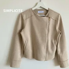【SIMPLICITÉ】ライダース風　ノーカラージャケットのサムネイル