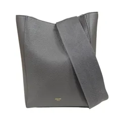 セリーヌ サングル バケット スモール ショルダーバッグ レザー 189303AH4 グレー レディース  CELINE  中古 セリーヌのサムネイル