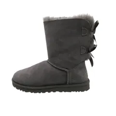 UGG アグ ブーツ CLASSIC BAILEY BOW 1002954 クラシック ベイリーボウ ダブルリボン ムートン ボア シューズ グレー 23cm レディース 【中古】