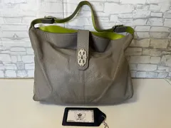 Y【Y8-42】◇ A.D.M.J.　レザーハンドバッグ　グレーのサムネイル