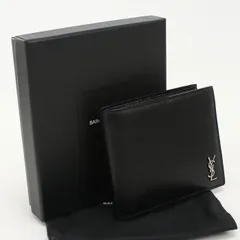 SAINT LAURENT サンローラン コインパース付きウォレット タイニーカサンドラEW 610193 二つ折り財布 カーフ【中古】 メンズのサムネイル