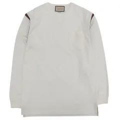 極美品▲GUCCI グッチ 24SS 768441 コットン100％ ウェブライン ロゴエンブロイダリー 長袖Ｔシャツ ホワイト M イタリア製 正規品 メンズのサムネイル