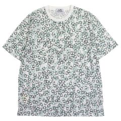 超美品 エルメス エトリエ 鐙 総柄 半袖Tシャツ ホワイト XXL 2XL 白 