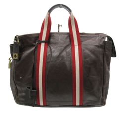 値下】BALLY（バリー）ブラウンレザー ビジネスバッグ - メルカリ