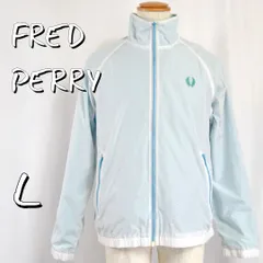 FRED PERRYフレッドペリー Y2K テック系 胸ローレル刺繍 ドット柄 総柄 ジップアップジャケット L 白ホワイト×青シアン 【古着】【中古】【送料無料】のサムネイル