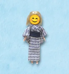 1/6ドール用アウトフィット　ハンドメイド　浴衣二点セット　白×紺　クラシック　渋め