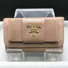 PRADA　プラダ　６連キーケース　サフィアーノレザー　リボン　ピンクベージュ系　4152