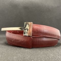 希少◎ DIESEL ディーゼル ベルト ビックロゴ レザー レッド 85/34