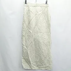 ◇ H&M ギンガムチェック リネンブレンド ロング丈 タイト スカート サイズEUR XS グリーン系 レディース E  【1407180019928】のサムネイル