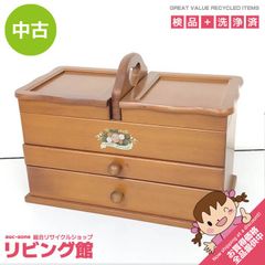 木製 アコーディオン裁縫箱 ソーイングボックス ヴィンテージ 赤 