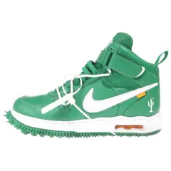NIKE (ナイキ) ×OFF-WHITE AIR FORCE1 MID SP L THR オフホワイト エアフォース1 ミッドカットスニーカー グリーン US13/31cm DR0500-300