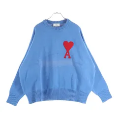 AMI Alexandre Mattiussi (アミアレクサンドルマテュッシ) Knit Sweater ハートロゴ刺繍 クルーネック ニットセーター ライトブルー A20HK009.006のサムネイル