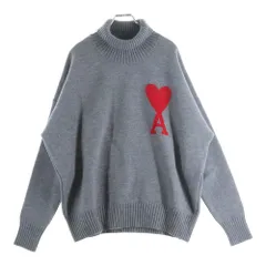 AMI Alexandre Mattiussi (アミアレクサンドルマテュッシ) 20AW Knit Sweater ハートロゴ刺繍 タートルネック ニットセーター グレー H20HK203のサムネイル