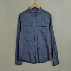 prAna プラナ 長袖 シャツ コットン フラップポケット カジュアル ブルー系 M E268のサムネイル