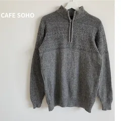 CAFÉ SOHO（GIM製造）グレーのハーフジップニットセーター　CAFÉ SOHO（Product by GIM）のサムネイル