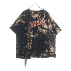 Z.VARGAS (ザックバルガス) ARMY デストロイ加工 総柄タイダイ クルーネック半袖Tシャツカットソー ブラック/ブラウン