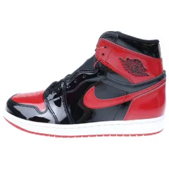 NIKE (ナイキ) AIR JORDAN 1 RETRO HIGH OG BRED PATENT エアジョーダン1 レトロ ブレッド パテント ハイカットスニーカー ブラック/レッド US10/28cm 555088-063