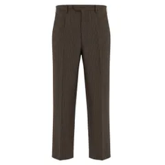 41e14 HERMES エルメス ウールスラックス ストライプ ボトムパンツ イタリア製 54サイズ ブラウン ウール100％ メンズ 男性用u02tのサムネイル