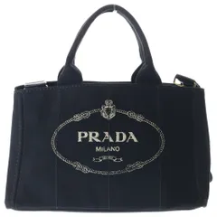 PRADA (プラダ) カナパ2WAYショルダーバッグ ハンドバッグ ブラック キャンバス BN2642 ゴールド金具