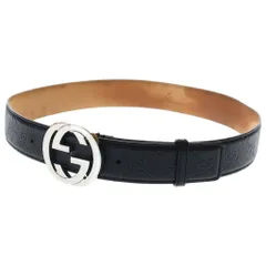GUCCI (グッチ) GG インターロッキング レザーベルト ブラック 85/34