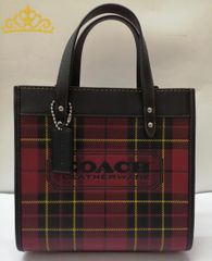 極美品】コーチ フィールドトート プラッドプリント A4収納可 レザー 