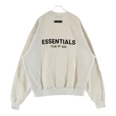 FEAR OF GOD ESSENTIALS (フィアオブゴッド エッセンシャルズ) ラバーロゴ モックネック 長袖スウェット トレーナー グレー
