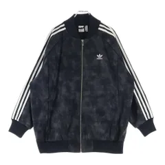 adidas (アディダス) プレミアム オーバーサイズ SST リュクス トラックトップ ジップアップ トラックジャケット ブラック IY8054のサムネイル