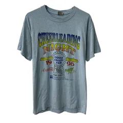 80s USA製 FRUIT OF THE LOOM 半袖 プリントTシャツ L フルーツオブザルーム ライトブルー 80年代 コットンポリ カットソー 夏物 a805-5689のサムネイル