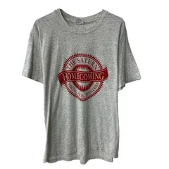 80s USA製 Hanes 半袖 プリントTシャツ L グレー ヘインズ プルオーバー 80年代 両面プリント コットンポリ カットソー 夏物 a805-5691のサムネイル
