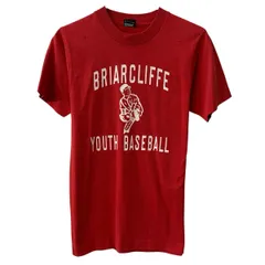 80s USA製 FRUIT OF THE LOOM 半袖 プリントTシャツ S レッド フルーツオブザルーム 80年代 コットンポリ カットソー 夏物 a805-5703のサムネイル
