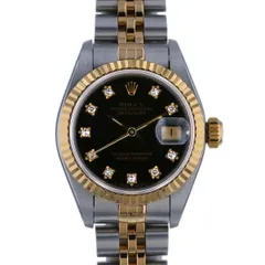 ROLEX ロレックス デイトジャスト 10P ブラック 26mm PG/SS 腕時計 69173G ステンレススチール イエローゴールド 自動巻き  レディース【中古】のサムネイル