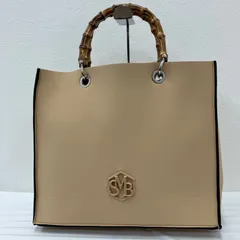 Y3471　SAVE MY BAG　セーブマイバッグ　トートバッグ　 バンブーハンドル　竹ハンドル　TOTE BAMBOO　ベージュ系　 軽量　大きめ　A4対応　レディースのサムネイル