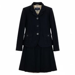 美品！バーバリー！ノバチェック！スカートセットアップ！紺ブレ