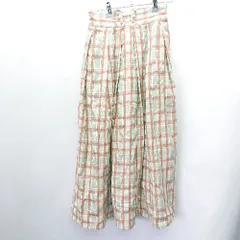 ◇ F i.n.t フィント チェック柄 ロング丈 フレア スカート サイズF カーキ オレンジ レディース E  【1407180054318】のサムネイル