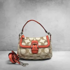 COACH Soho 2way Signature Bag coral pink beige y2k archive shoulder bag handbag vintage coach コーチ ソーホー シグネチャー 2way ショルダーバッグ 2813