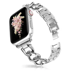 【在庫処分】対応 ステンレスバンド チェーン 10) かわいい iWatch 11 SE 3/2/1、Series 42mm(Series 11 10 41mm 9 8 40mm 7 6 38mm 5 4 Watch 3 2 Apple 1 用 レディー メタ