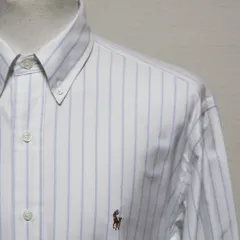 【デッドストック未使用】ラルフローレン 90年代 YARMOUTH オックスフォードボタンダウンシャツ  L XL 16 32/33 マルチカラーポニーマルチポニー キャンディーストライプストライプ サックスブルー白 ヴィンテージ