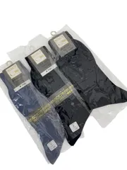 メルカリ番号⑥　★新品★   メンズソックス サポートソックス　綿　3足セット　25㎝　ネイビー 黒