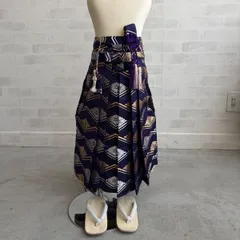 七五三　3〜4歳袴　紺紫　菊の刺繍　5点セット