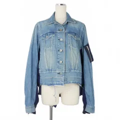 サカイ sacai 19SS MA-1 ボンバー デニムジャケット ドッキングジャケット 2 青 ブルー 19-04259 のサムネイル