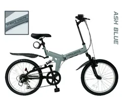 【訳あり】アウトレット【ノーパンクタイヤ】折りたたみ自転車 20インチ[AJ-01NP]  MTBモデル フルサスペンション シマノ社製外装6段ギア 片足スタンド 反射板 ベル【プレゼント：LEDライト 錠】防災・災害用品［2607061_AJ01N］のサムネイル