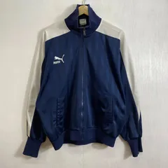 90s PUMA プーマ ジャージ トラック ジャケット サイドライン ストライプ ロゴ ビッグ 平成 Y2K ヒットユニオン 古着 VINTAGE EXTRA ネイビー系 E274