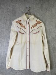 Ranger's 【S】花柄刺繍入り　ウエスタンシャツ 　半袖　スナップボタン Ranger's 【S】花柄刺繍入り ウエスタンシャツ 半袖 スナップボタン