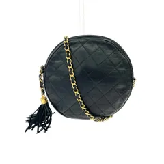 CHANEL シャネル チェーンショルダーバッグ  ラウンド型 ラムスキン ブラック フリンジマトラッセ   ブラック レディース / 240001202560