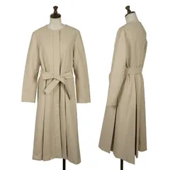 LANVIN en Bleu ポリノーカラーベルテッドタックコート ベージュ36のサムネイル