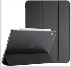 ProCase iPad Air 11インチ ケース M4 2026 / M3 2025 / M2 2024 / iPad Air 第5世代 2022 / 第4世代 2020 軽量 スタンド 三つ折り フォリオ保護ケース 半透明バックカバー - ブラック