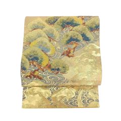 アンティーク名古屋帯 仕立て直し済み 名古屋帯 (開き仕立て)孔雀？ 鳥 