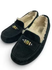 良品/UGG/アグ/アンスレー/チェンキークリスタル/モカシン/ブラック/24cm/レディース/FC3438